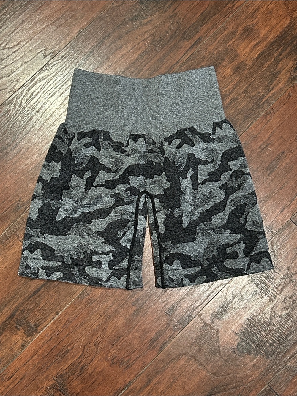 NVGTN Gray Camo High-Rise Seamless Workout Shorts